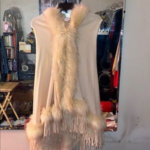 Northern angel faux fur hooded vest, new with tags